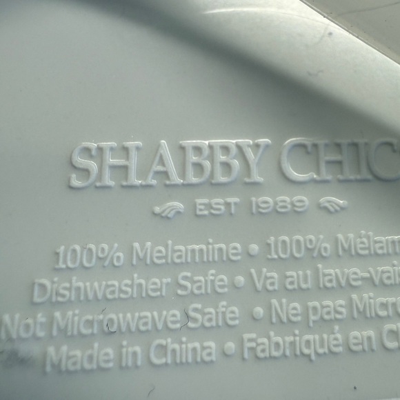 Shabby Chic Blue Coquette Bow Melamine Bowl Set of 4 Scalloped Edge VTG Style - Picture 5 of 6